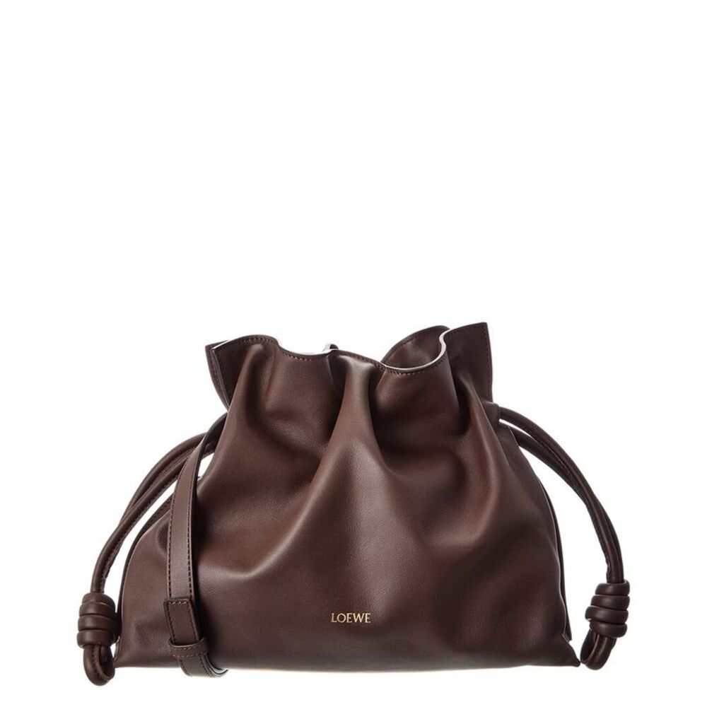 Loewe Flamenco Medium Leather Clutch, Brown